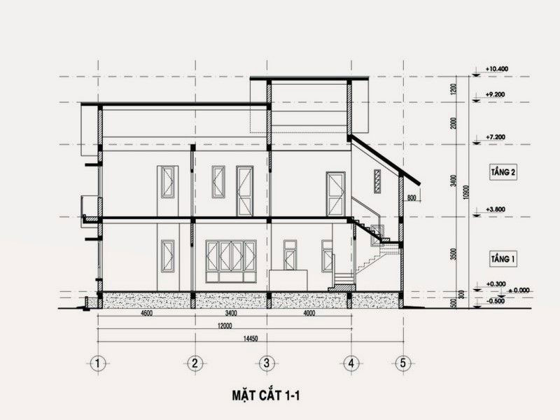 bản vẽ phân bố chiều cao tầng nhà